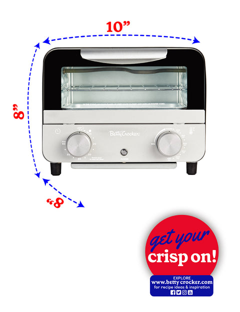 Betty Crocker Mini Toaster Oven, Compact Countertop Oven