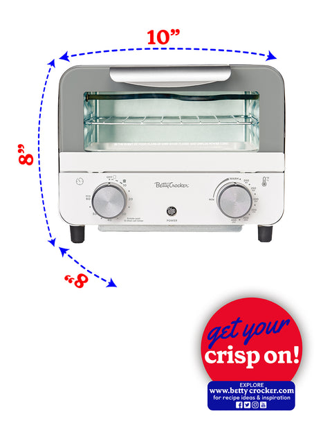 Betty Crocker Mini Toaster Oven, Compact Countertop Oven